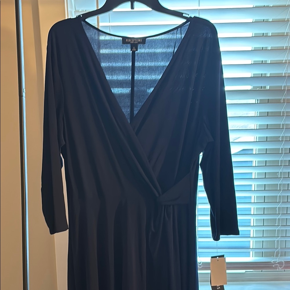 Elegant Navy Long Sleeve Dress
